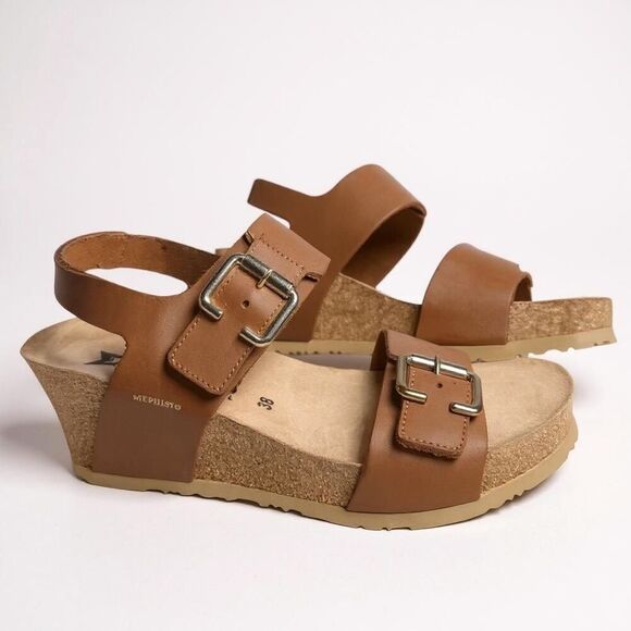 Mephisto Lissandra NEW Supportive  Wedge Sandal Women’s Size 38 EU SOFT‑AIR Cork - Picture 4 of 13